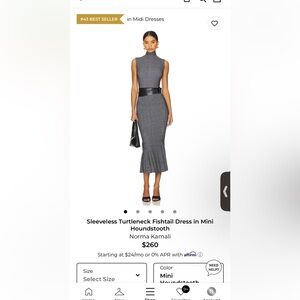 Norma Kamali Black and White Midi Dress